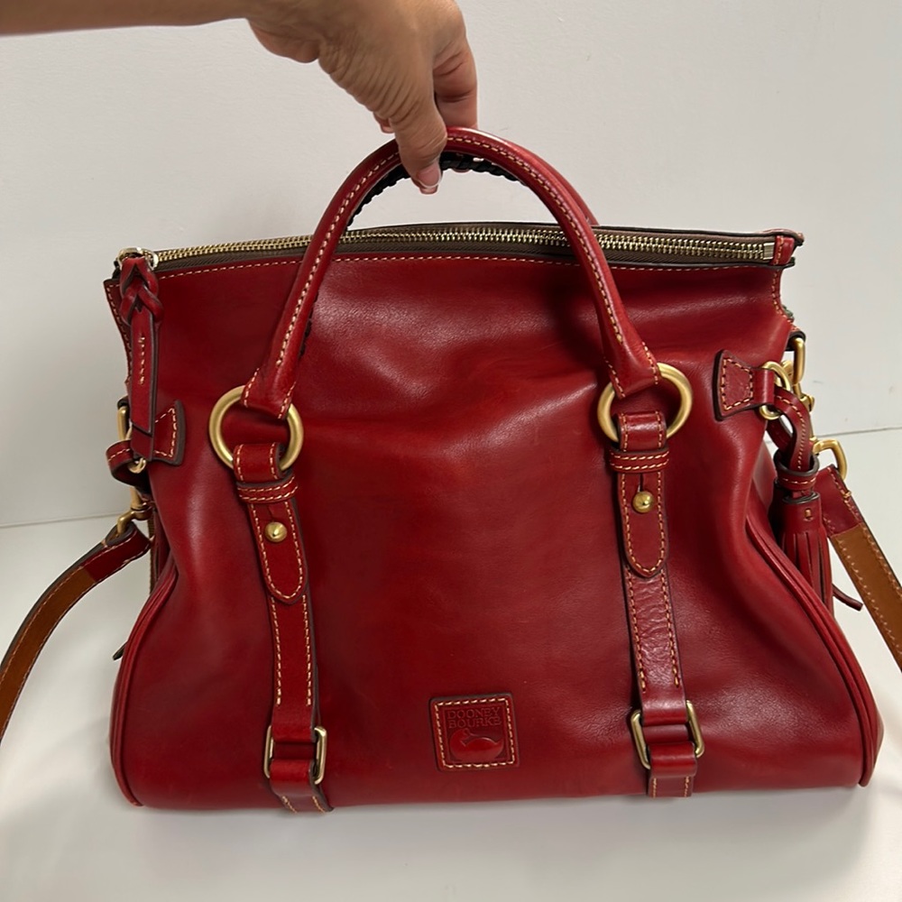 Dooney & Burke Red Large Florentine Leather Satchel NWOT